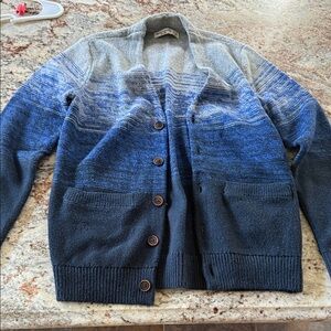 Kids Blue Gradient Cardigan Sweater
